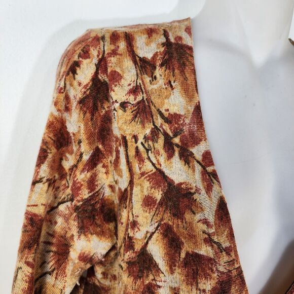 Coldwater Creek Cardigan Sweater Medium Wool Cashmere Rabbit Blend Button Floral - Picture 6 of 9